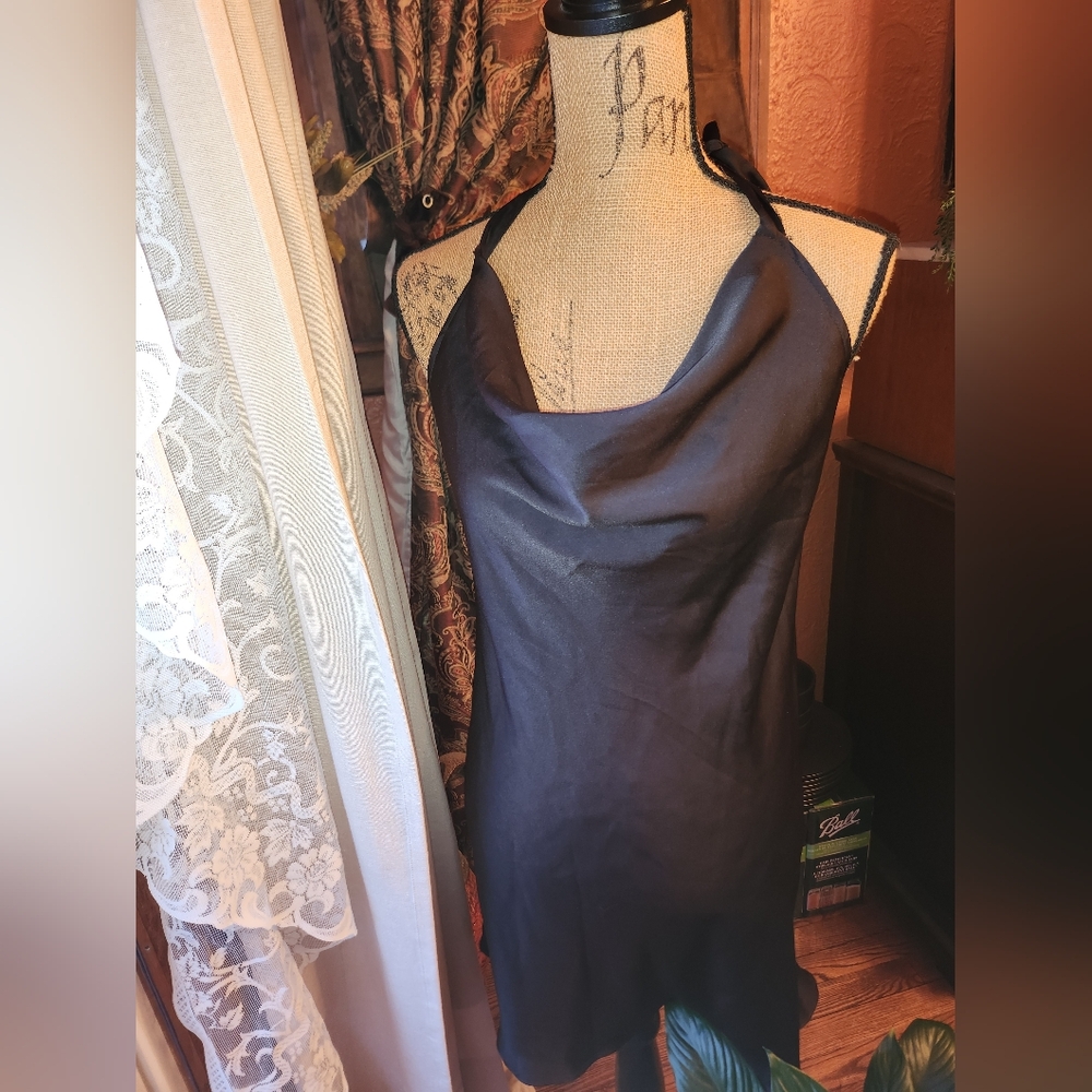 Elegant Black Halter Dress